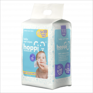 Hoppi Wet Wipes 20 sheets - <br>(20's x 5 packs)