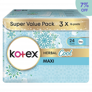 Kotex Herbal Cool Maxi Non Wing <br>24cm (16s x 3)