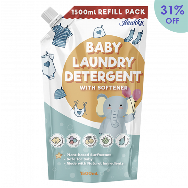 Anakku Baby Laundry Detergent <br>with Softener Refill Pack 1500ml