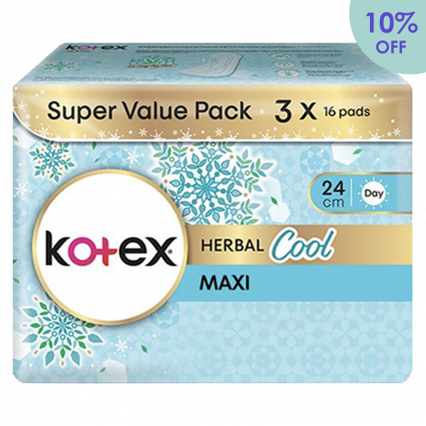 Kotex Herbal Cool Maxi Non Wing <br>24cm (16s x 3)