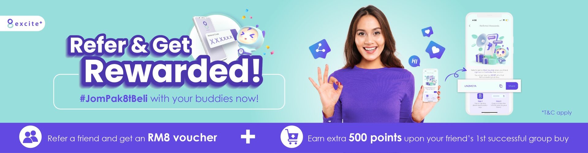 Refer & earn extra vouchers and points