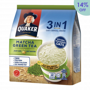 QUAKER 3in1 Oat Cereal Drink 336g <br>(12's x 28g) - Matcha Green Tea