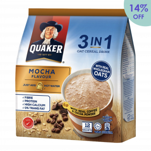 QUAKER 3in1 Oat Cereal Drink 336g <br>(12's x 28g) - Mocha
