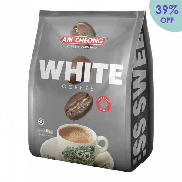 Aik Cheong White Coffee 456g <br>(12's x 38g) – Less Sweet 3 In 1